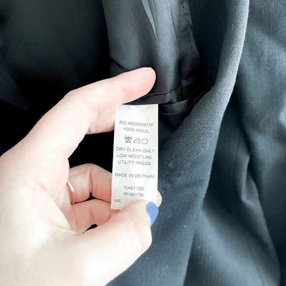 Calvin Klein Mens Suit Blazer Wool Jacket Work to Wear Black Size 44L - Picture 9 of 10